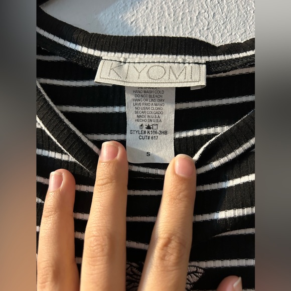 Black and White Stripped Mini Dress - Picture 3 of 3